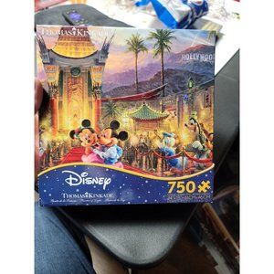 Thomas Kinkade Disney Mickey Minnie Mouse Hollywood 750 Piece Puzzle Ceaco